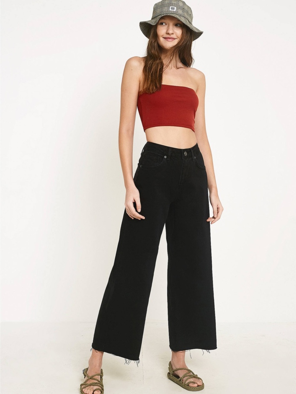 BDG Black Denim High-Rise Flared Flood Jeans